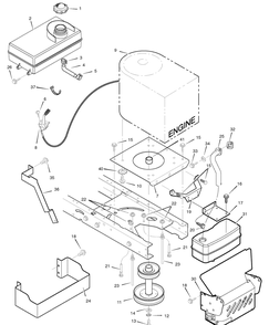 Engine Mount Diagram and Parts List for 312006X50C 2007 Briggs and Stratton Lawn Tractor